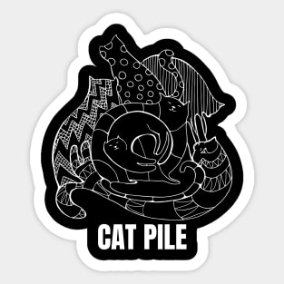 Cat Pile Sticker